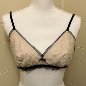 Silk and lace trim bra